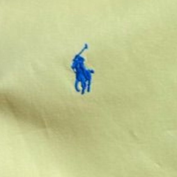 Ralph Lauren Polo Yellow Blue Pony Classic Fit 100% Cotton Button Down Shirt - Picture 5 of 9